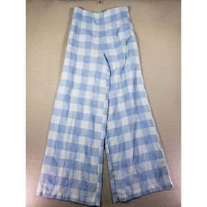 Forever 21 Pants Womens Small Blue Buffalo Plaid Wide Leg Flat Front Bloomers